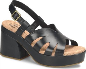 Kork-ease Womens Block Heel Leather Sandal In Black