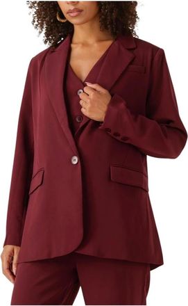 Ydence Ydence, Jassen, Dames, Rood, S, Polyester, Bordeaux Rode Elegante Blazer Maisie
