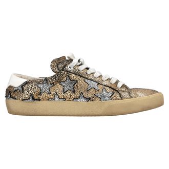 Saint Laurent Saint Laurent Court Classic Gebroken Ster Sneakers in Metallic Goud Leer