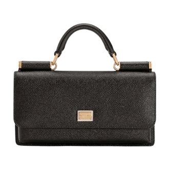 Dolce & Gabbana Mini Handbag in Dauphine Leather - female - Dolce & Gabbana - Handbags - Black - ONE SIZE - Bags