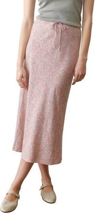 Marine Layer Avery Floral Hemp Blend Midi Skirt in Bouquet at Nordstrom, Size X-Large