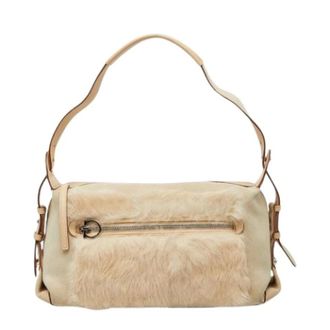 Ferragamo Pre-owned Shoulder Bags, female, Beige, Size: ONE SIZE Pre-owned Shoulder Bag