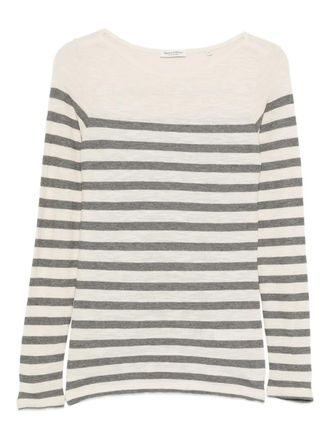 Marc O'Polo striped T-shirt - women - Organic Cotton - M - Neutrals