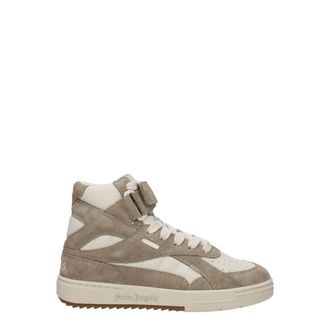 Palm Angels Beige Leather High Top Womens Sneakers