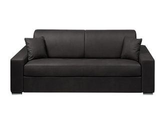 Vente-Unique Sof&aacute; cama de 4 plazas de tela tipo italiano EMIR - Antracita - Somier de l&aacute;minas de 160 cm - Colch&oacute;n de 14 cm