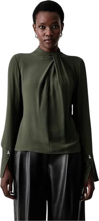 Patrizia Pepe Viscose Blouse met opstaande kraag - Dames - Blouses - Groen - S - Overhemden