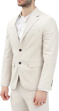 Selected Beige Linen Cotton Rounded Jacket