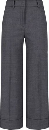 Incotex Grey Wide-Leg Tailored Wool Pants