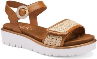 Ara Bloom Ankle Strap Sandal in Cognac/Natural at Nordstrom, Size 9.5-10Us