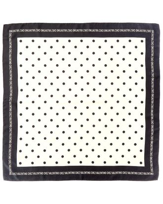 Valentino Chez Polka Dot Printed Silk Scarf
