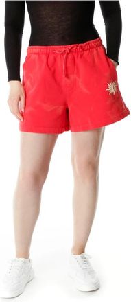 Holzweiler Musan Logo Shorts - Dames - Korte Broeken - Rood - XS - Katoen - Korte Broeken