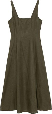 Twinset Midi Dress In Green Linen