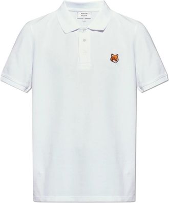 Maison Kitsun&eacute; Fox Head Regular Polo - Heren - Polos - Wit - L - Katoen - Tops