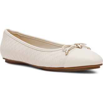 Anne Klein Luci Cap Toe Ballet Flat in Bone at Nordstrom, Size 6.5