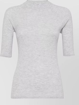 Brunello Cucinelli slim fit ribbed crew neck top