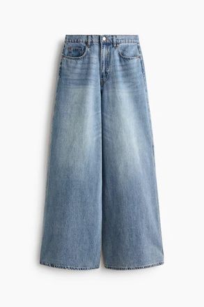 H&M Super Wide High Waist Jeans in Light Denim Blue at Nordstrom, Size 14