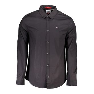 Tommy Hilfiger Black Cotton Mens Mens Shirt