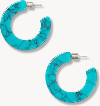 Machete Jewelry Kate Hoops in Teal Marble