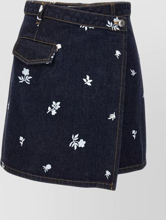Lanvin embroidered wrap skirt
