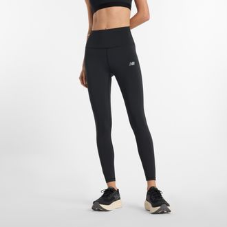New Balance Lauftights NEW BALANCE Sleek High Rise Legging 25, Damen, Gr. XXL, N-Gr, schwarz (schwarz (001)), Obermaterial: 71% Polyester, 29% Elasthan, Hosen Lau