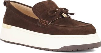 Dune London Ladies Glide Flatform Casual Loafer Size UK 6 Suede Loafers Brown