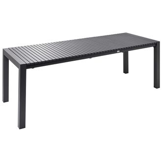 Beliani Mesa De Jard&iacute;n Extensible 160/220 X 90 Cm Acabado De Aluminio Con Recubrimiento En Polvo Exterior Moderno Gris Oscuro Ardesio