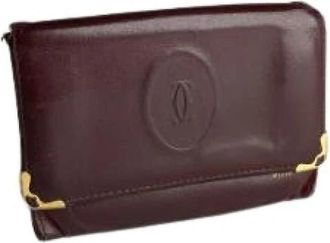 Cartier Pre-owned Vintage Portemonnee - Dames - Vintage Accessoires - Rood - ONE Size - Leer - Vintage