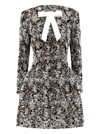 Bronx and Banco floral-embellishment mini dress - Black