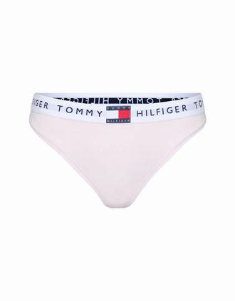 Tommy Hilfiger Womens Heritage Cotton Thong, Light Pink - White - Size: 14