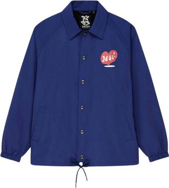 Deus Deep Cut Coach Jacket - Heren - Overhemden - Blauw - Maat: S Katoen