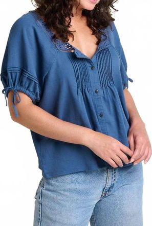 Toad & Co Manzana Peasant Shirt In Canal Blue