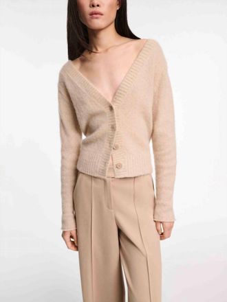 Dorothee Schumacher Fluffy Luxury Cardigan In Beige