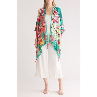 Nine West Tile Floral Print Topper in Green at Nordstrom Rack