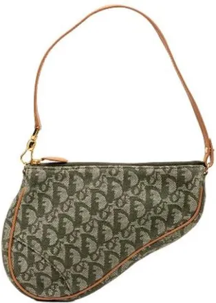 Dior Pre-owned Shoulder Bags, female, Green, Size: ONE SIZE Pre-owned The Saddle Shoulder Bag