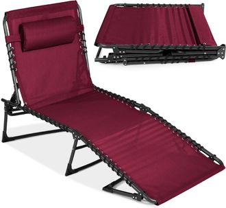 Best Choice Products Patio Chaise Lounge Chair, Outdoor Portable Adjustable Pool Recliner w/ Pillow