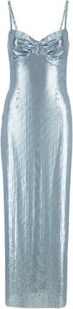 Paco Rabanne Chainmail Gathered Maxi Dress - female - Rabanne - Gowns - Blue - XS - Dresses