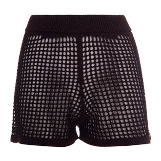 MC2 Saint Barth Short Shorts, female, Brown, Size: XS Sharma Mesh Knitted Shots Pant