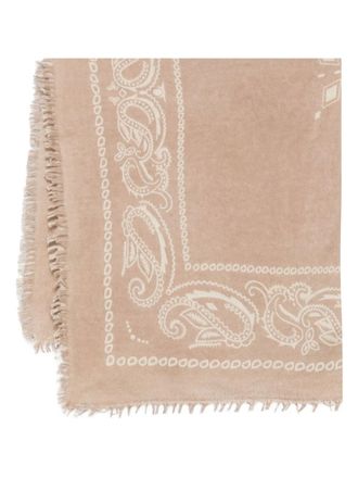 Liska paisley-print frayed-edge scarf - women - Fabric - One Size - Neutrals