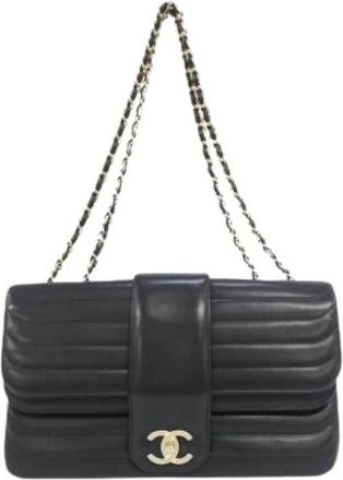 Chanel Pre-owned Vintage Schoudertas - Dames - Vintage Schoudertas - Zwart - ONE Size - Leer - Vintage