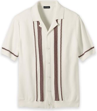 Paul Fredrick Cotton Button Front Camp Sweater