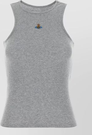 Vivienne Westwood logo-embroidered sleeveless cotton tank top