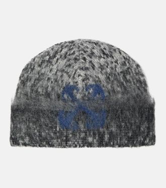 Off-white Berretto Label in misto mohair