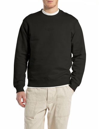 Replay Sweatshirt REPLAY, Herren, Gr. XXL, schwarz, Sweatware, Obermaterial: 100% Baumwolle, unifarben, Rundhals, Rippb&uuml;ndchen, Sweatshirts Sweatshirt, Rundh