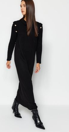 Trendyol Modest Dames Zwart Maxi Lang Casual Recht Modest Jurken
