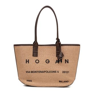 Hogan Address Tote Bag - female - Hogan - Shopping Bags - Beige - ONE SIZE - Bags