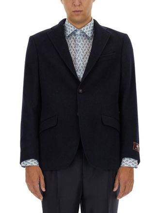Etro Blue Notched Lapel Blazer