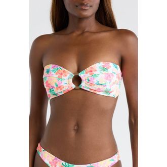 Kulani Kinis Strapless O-Ring Bikini Top in Island Escape at Nordstrom, Size X-Large