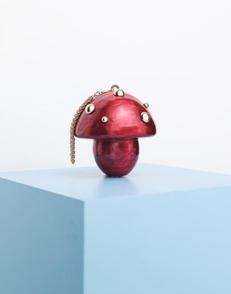 Asos Borsa a mano rossa a forma di fungi in resina rigida-Rosso