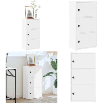vidaXL Libreria Bianca 40x24x77 cm in Legno Multistrato - Libreria bianca - Armadio per libri