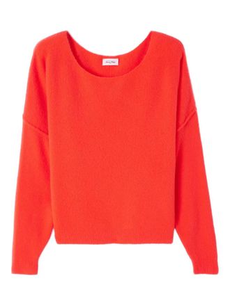 American Vintage Damsville trui met boothals - Rood